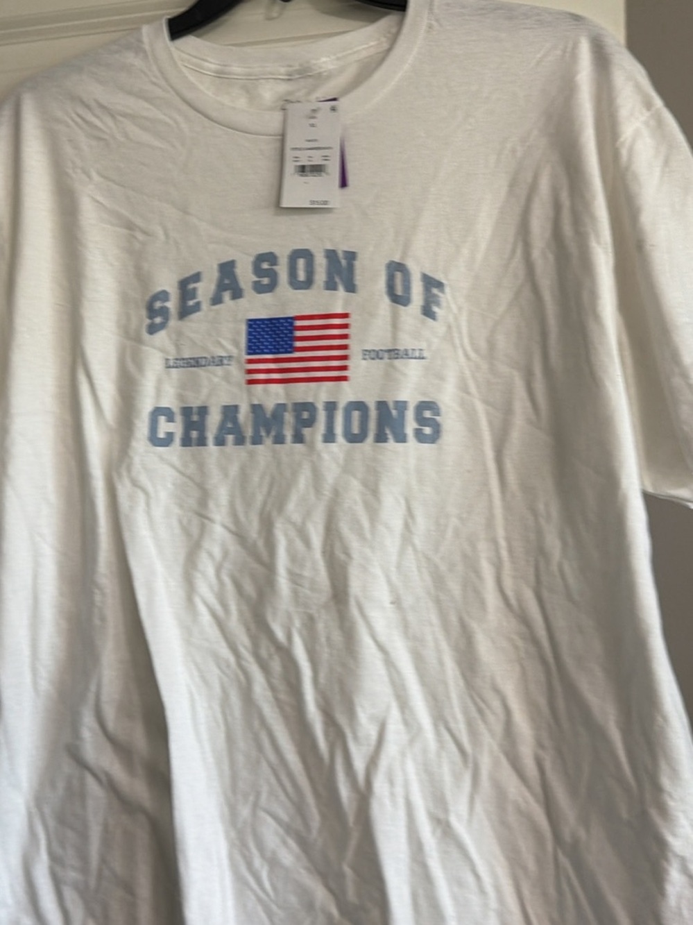Target White 'Season of Champions' Graphic Tee with American Flag